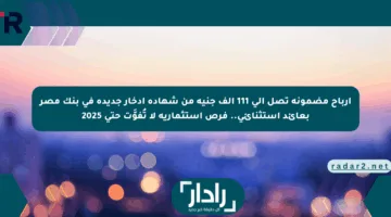 أرباح مضمونة تصل إلى 111 ألف جنيه من شهادة ادخار جديدة في بنك مصر بعائد استثنائي.. فرص استثمارية لا تُفوَّت حتى 2025